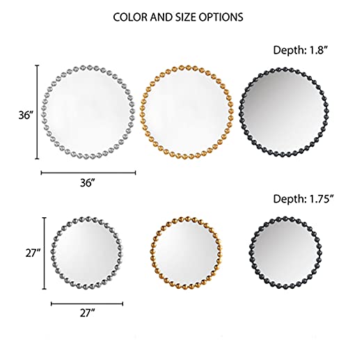 Madison Park Signature Wall Décor Marlowe Metal Spherical Frame Round Mirror For Living Room - Home Accent, Ready To Hang Bedroom Decoration, 36" Diameter, Gold #TOP4