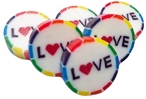 100 Rainbow Pride Sweets met LIEFDE in het midden in Watermeloen Smaak Rood Hart - Afbeelding 4