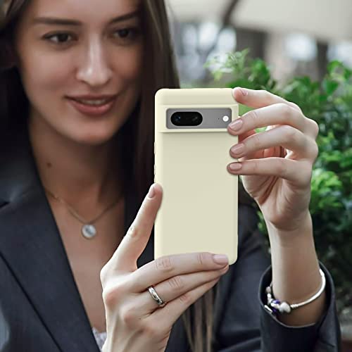 Image of Meliya Back Cover Case Only Compatible for Google Pixel 7, Silicone Case Cover Rugged Flexible Durable Anti-Slip Protection Shockproof, Full Body Protective Cover for Google Pixel 7 (White)