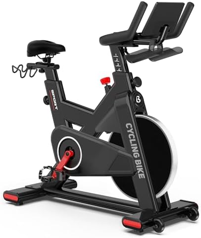 Indoor Exercise Bike, Stationary Bike for Home Cardio with Comfor...