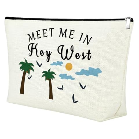 Mxrymvu Key West Gifts for Women Makeup Bag Key West Themed Gifts Travel Cosmetic Bag Key West Gift Ideas Key West Holiday Gift Zippered Travel Bag Christmas Birthday Gift Meet Me In Key West Cover