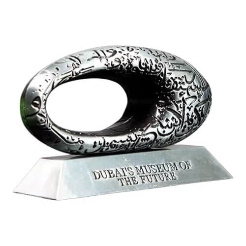 Escultura decorativa 3D futurista plata para escritorio miniatura 2