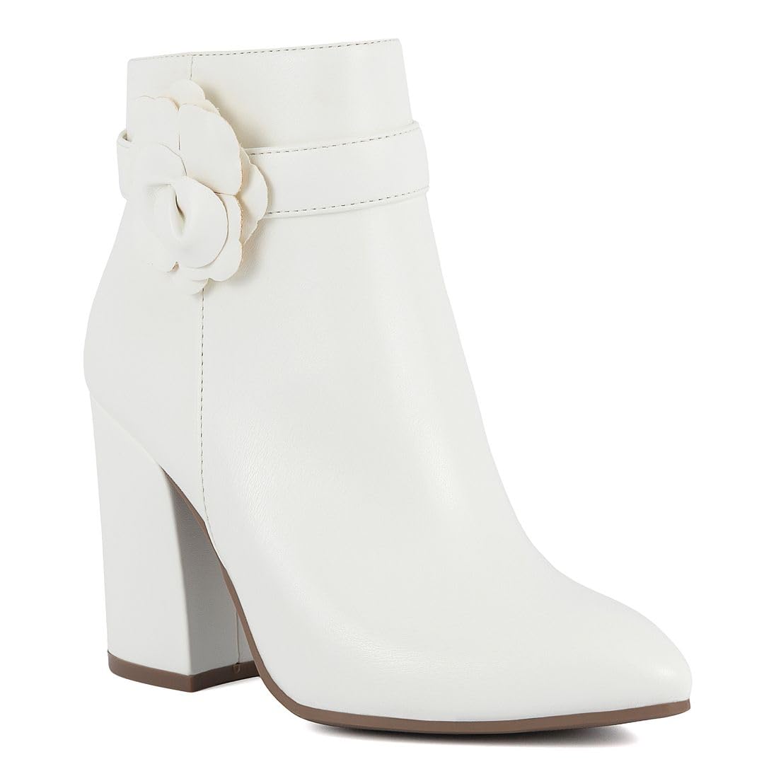 Sugar Womens Winter Chelsea Booties - Chunky High Heel Pointed Toe Fashion Ankle Boots-Evvie