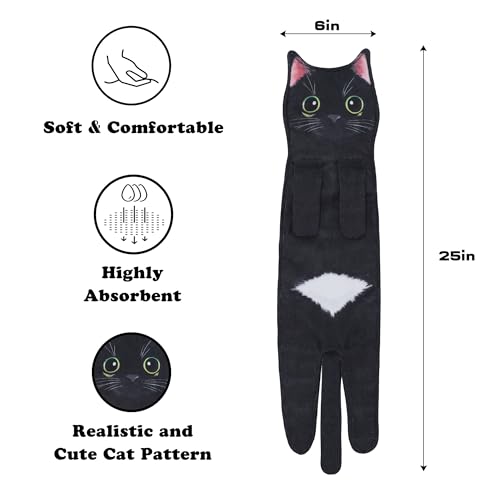 Funny Cat Hand Towels – Cute Decorative Washcloths &amp; Face Towels, Super Absorbent &amp; Soft – Mothers Day, Easter, House Warming &amp; Birthday Gifts for Women Cat Lovers