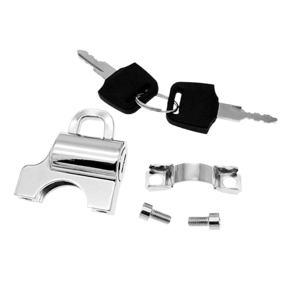 Candado para casco de manillar de motocicleta, Compatible con manillares de 7/8 pulgadas y 22mm, incluye 2 kits de candados de seguridad