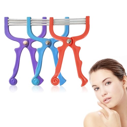 KSJEHW 3 Stücke Gesichtshaarentfernung Frühling Epilierer Frühling Gesicht Haar Rasierer Handheld Threading Schönheit Werkzeug Gerät Gesicht Haarentferner für Männer Frauen