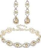 Paxuan Womens Silver Plated White Clear Rhinestone Crystal Wedding Bridal Bridesmaid Bracelet Jewelry Link Tennis Bracelet