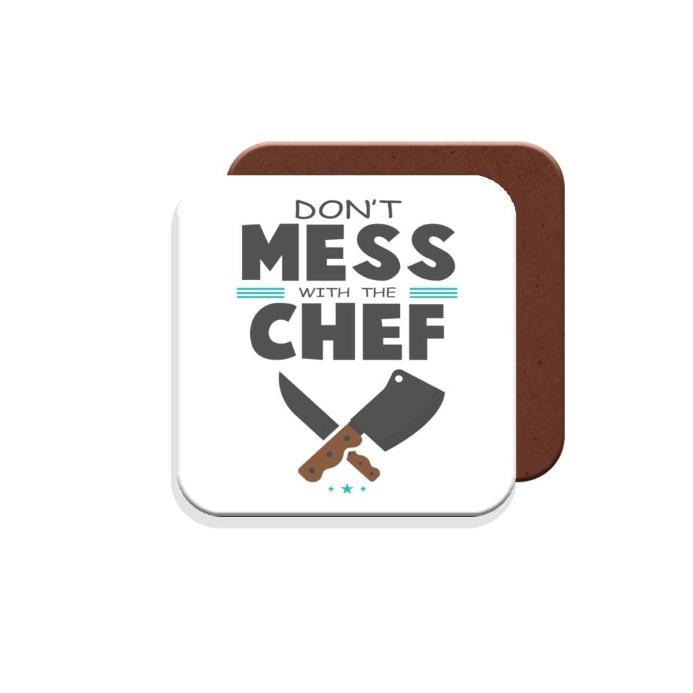 Muggz Coaster Gift For Cook/Chef - Don't Mess With The Chef - Giftset - Made By In The Uk