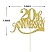 Gold Glitter 20th Anniversary Cake Topper - for Happy 20th Wedding Anniversary / 20 Birthday Party/Cheers to 20 Years Party Decorations