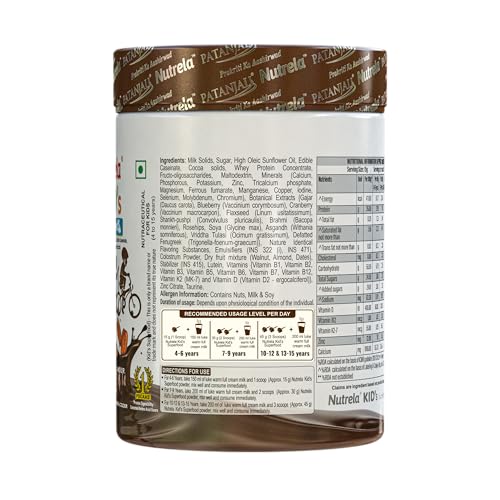 Image of Nutrela Kids Protein Powder - 400g, Chocolate Flavour | Helps in Memory and Brain Development | Improve Muscle Mass, Bone and Teeth Strength | Ideal for 4 to 15 Years | Pack of 3