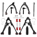 12pc Front End Control Arms Suspension Kit for Chevy Silverado 1500 GMC Sierra 1500, Suburban 1500, Yukon XL 1500/Yukon, Avalanche, Tahoe, Cadillac Escalade Esv/Ext, 4 Tie Rods 2 Sway Bars 2 Boots