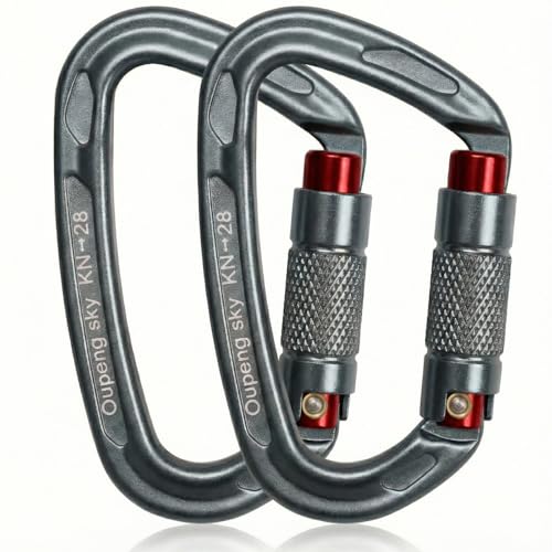 Image of Oupeng sky Auto Locking Carabiner Clips - 28KN (6172lbs) Heavy Duty Caribeaners, Large Carabiner Clip for Keychains,Hammock,Camping, Gym, Hiking, Outdoor ,Dog Leash