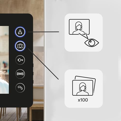 EURA VDP-76A3 Alpha Video-Türsprechanlage Gegensprechanlage 4 Draht, 7-Zoll-Farbmonitor, RFID, 2 Eingänge, Schwarz