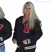Amazon.com: Womens Varsity Letter Jacket Gray Oxford Melton