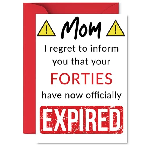 Funny 50th Birthday Cards for Mom - Your Forties Have Expired - Happy Birthday Card for Mom Mommy Mama from Son Daughter, A5 Banter Joke Humour Bday Greeting Cards Gift