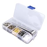 Smandy Ösen, Mini-Ösen-Set aus Plattiertem Kupfer, 400 Stück, für Kleidungsmodifikationen, DIY-Handwerk, Schnürsenkel, Lederprojekte