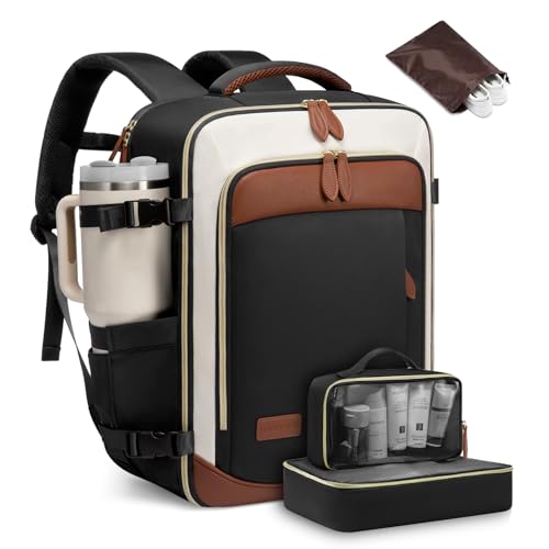 LOVEVOOK Travel Backpack for Women, 40L Carry On Backpack with 3 Packing Cubes,TSA Personal Item Travel Bag Airline Approved, Water Resistant Weekender Overnight Luggage Daypack, Fits 17 Inch Laptop