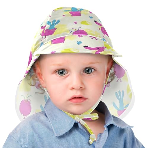 Fresh Cute Flamingos Dogs Peach Toddler Boy Girl Beach Hat Boys Beach Bucket Hats Girls Sun Protection Wide Brim Traveling Swim2