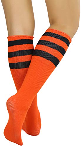 Image of ToBeInStyle Women's Premium Below Knee Athletic Socks w /Contrasting Wide Stripes