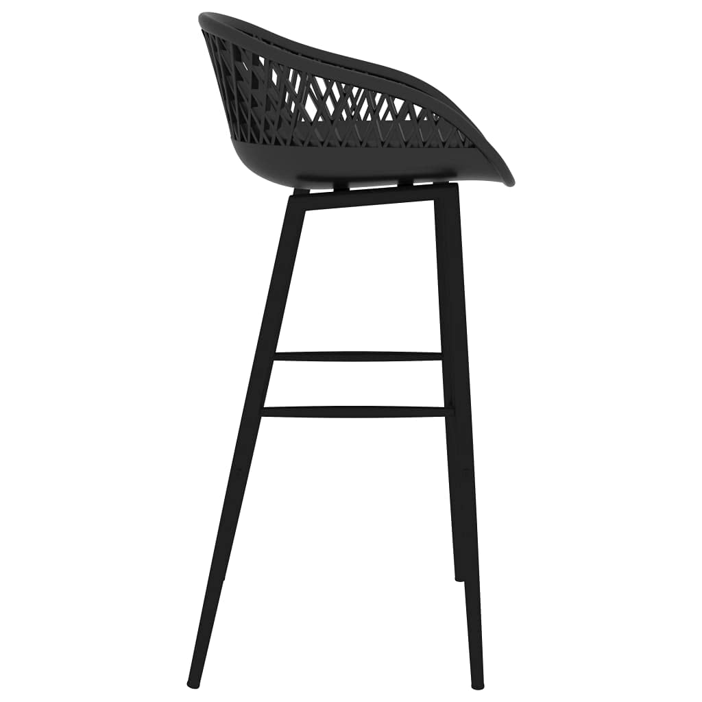 Moderno juego de bar con mesa de MDF y patas de metal en 5 piezas, color blanco y negro