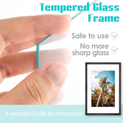 Image of Frametory, 16x24 Picture Frame with Mat for 12x18 Picture - High Definition Glass Wide Molding - Preinstalled Wall Mounting Hardware (Black, 1 Pack)