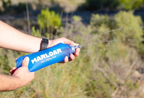 Soft Flask - Botella Plegable - Botella Plegable Silicona - pack de 2 unidades de Soft Flask 500ml para running, trail running, ciclismo y senderismo. BPA free. (AZUL, 500 ML) - Imagen 6