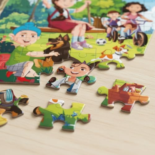 Image of Set of 2 Adventure, 150 Pieces Jigsaw Puzzles for Kids 5+ Years | Puzzle Game for 7 to 10 Year Boys & Adults | Themes - Picnic & Treasure Hunt | Fun Educational Games and Puzzles
