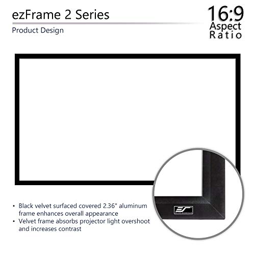 Image of Elite Screens ezFrame 2 Series, 106-inch Diagonal 16:9, Fixed Frame Home Theater Projection Screen, Model: R106WH2