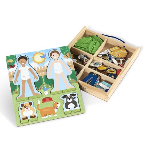 Melissa & Doug Occupations Magnetic Dress-Up Wooden Pretend Play Set (74 pcs) - Magnetic Dress-Up Dolls For Kids - Image 4