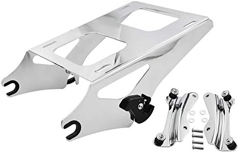 Chrome Two-Up Tour Pack Pak Mounting Luggage Rack Detachable ＆ 4 Point Docking Hardware Kit Compatible with Harley Touring Road King Electra Road Street Glide 2014-2023