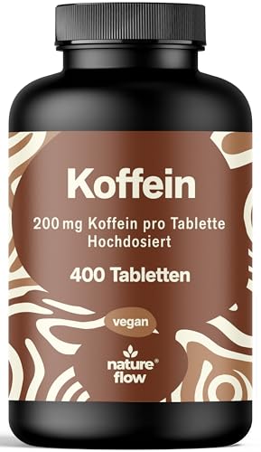 Koffeintabletten hochdosiert 400 Tabletten 200 mg Koffein pro Tablette vegan Laborgeprüft & produziert in Deutschland - Laborgeprüft - Verpackung kann variieren