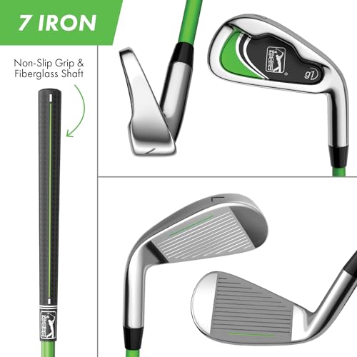 Image of PGA Tour Youth Golf Club Set - Ages 3-5 (3'6 inch-4'1 inch) and 5-8 (4'1 inch - 4'8 inch) Right and Left Handed Beginner Junior Golf Clubs with Lightweight Golf Bag, Mallet Putter, Driver by Golfgen