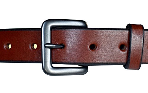 Amish Made, Full Grain Leather Belts for Men, Medium Brown Belt, Gunmetal Buckle, Made in USA2