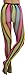 ToBeInStyle Women's Zig Zag Striped Muticolor Rainbow Full Footed Pantyhose