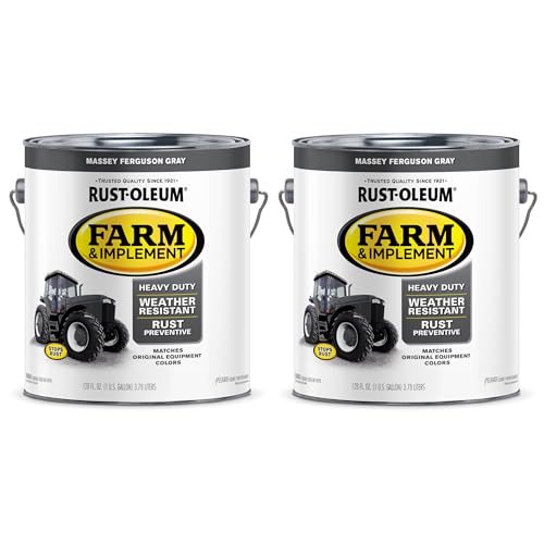 Image of Rust-Oleum 280174-2PK Farm & Implement Enamel Paint, Gallon, Massey Ferguson Gray, 2 Pack