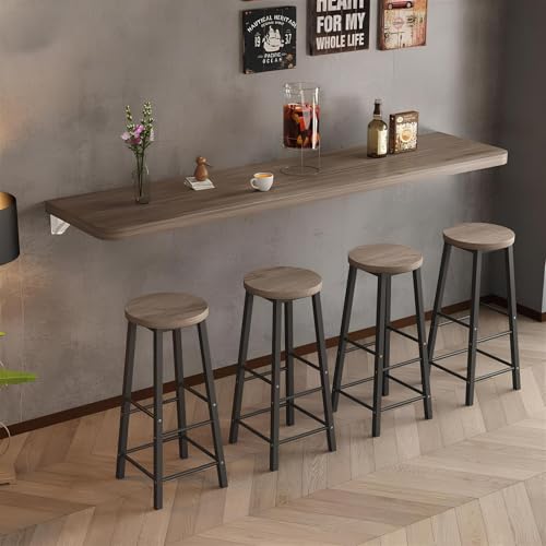 Table pliante murale en chêne gris 90x30 cm pour petits espaces - 2