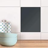 creatisto Fliesen-Sticker Aufkleber Folie selbstklebend I Fliesenspiegel Dekorationssticker Bad renovieren Küche Bad Ideen I 20x25 cm Design Motiv Blaugrau Dark - 1 Stück