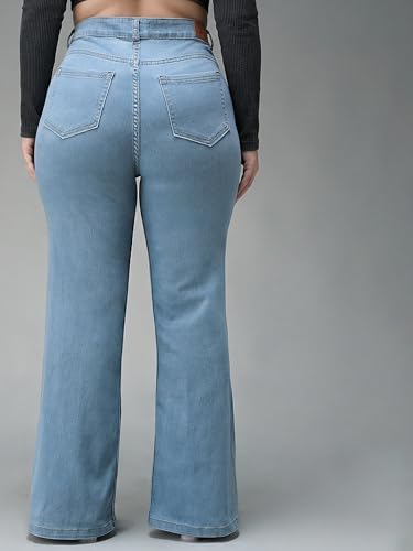 Image of Miss Chase A+ Women's Bootcut High Rise Regular Length Stretchable Denim Jeans