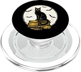 Halloween cat moon bats occult vintage spooky