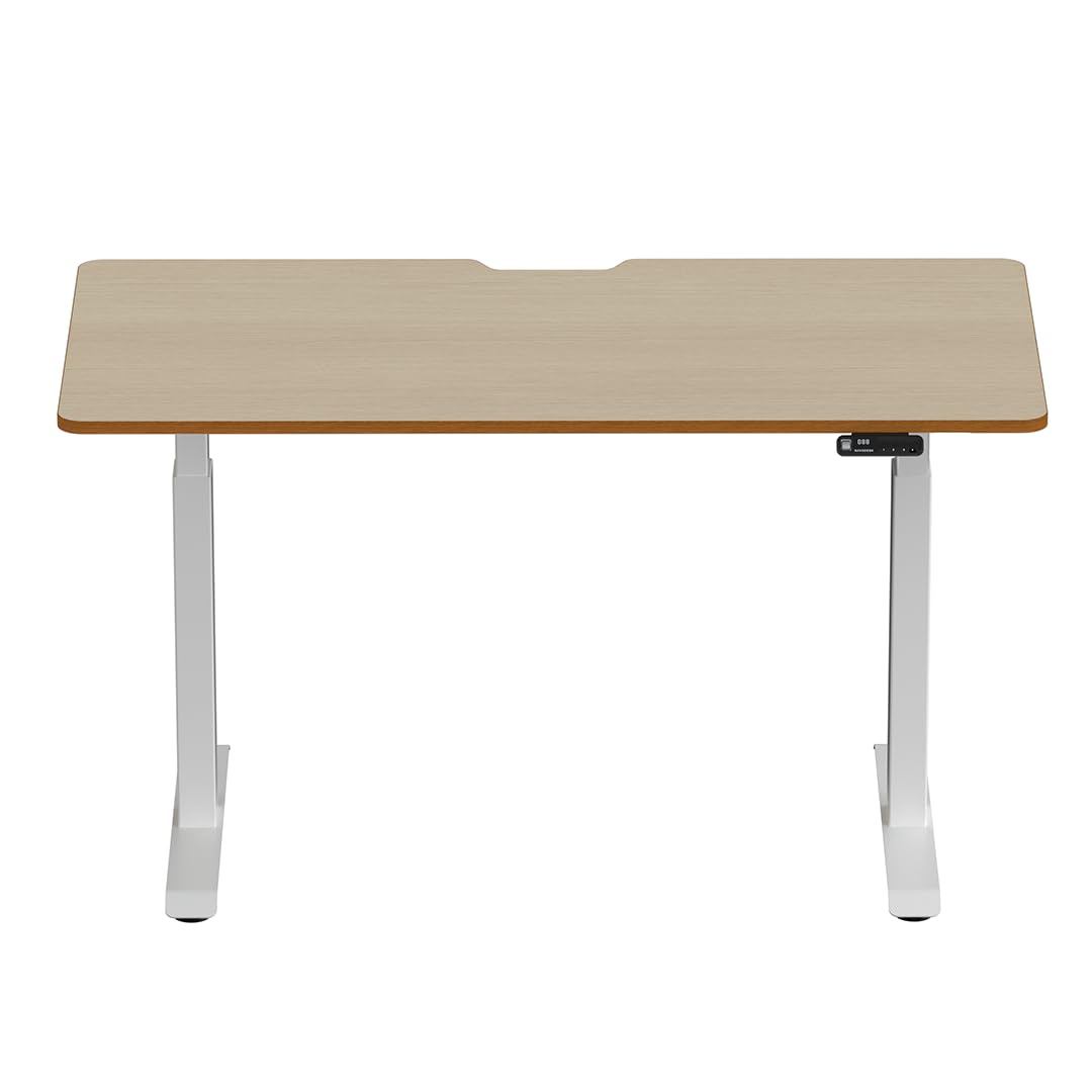 NavodeskElectric Height Adjustable Computer Desk, Bluetooth Enabled White Frame (Frame+Top) (Oak, 47 x 30 inch)