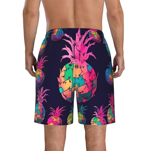 Men's Swim Trunks Colorful Pineapple Pattern Quick Dry Board Shorts Mens Bathing Suit Beach Swimwear with Pockets3