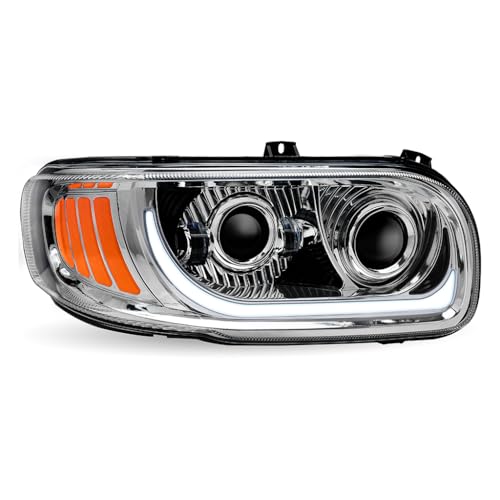 Image of Trux Peterbilt 389/388/367/567 Part# TLED-H111 Chrome (Passenger Side) LED Projector Headlight Assembly