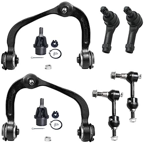 Image of Detroit Axle - 2WD Front 8pc Control Arms Kit for 2004-2005 Ford F-150, Upper Control Arms Outer Tie Rods Sway Bar Links Lower Ball Joints Replacement