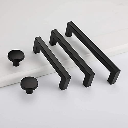 Goldenwarm 5 Pack Black Drawer Knob Solid Small Cabinet Knobs for Cupboard & Door Hardware, Zinc Alloy - Image 3