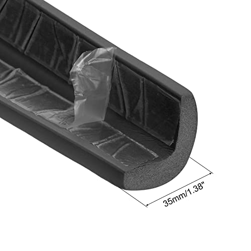 Image of uxcell Corner Guards Edge Protectors 6.56ft(2M), Foam Safety Bumper L Shape for Furniture Corner Table Edge Guard, Black