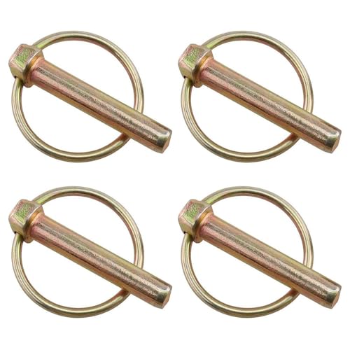 BE-TOOL 4PCS Heavy Duty Lynch Pin with Rin, Iron Linch Pins Lock Clips Fastener Pin Fit for Farm Tractors Trailers Trucks Mowers Trolleys and Carriages(M8*45)