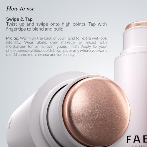 Image of FAE Beauty Mirror Glaze - Glass Balm Illuminator | Dewy, High Shine Illuminating Multi Stick | Long Wear | For high-shine, glassy glow | Made with LumiPearl Technology, Hyaluronic Acid, Marula Oil | Shade - Lunar