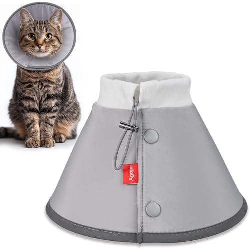 Image of Agape Soft Dog Cone for Small Dogs & Cats, Recovery Collar to Stop Licking | Comfy E-Collar Alternative for Puppies, Adjustable Cloth Cone After Surgery, Protective Neck Cone for Kittens, Washable