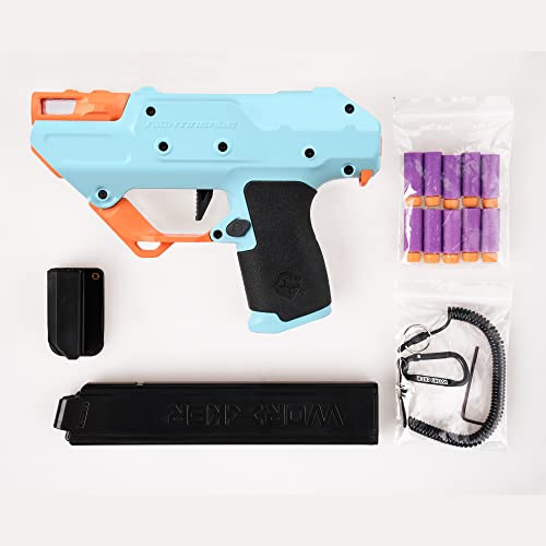 Worker Nightingale Blaster Pro, Strong Magnetic Semi-Auto Flywheel Half Dart Blaster Pistol Toy Free Diy (Battery Not Included) Blue #TOP5