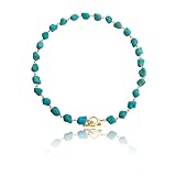 BUBGDYFO Irregular Turquoise Beaded Choker Necklaces for Women, Bohemian Hand Made Strand Toggle Cla